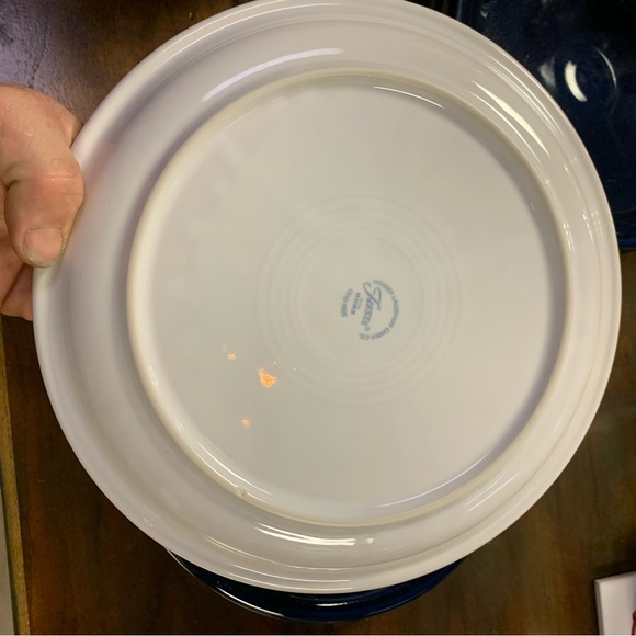 Fiestaware Cobalt Blue & White Set (of 4) 10.5” Bistro Coupe Plates - Picture 5 of 6